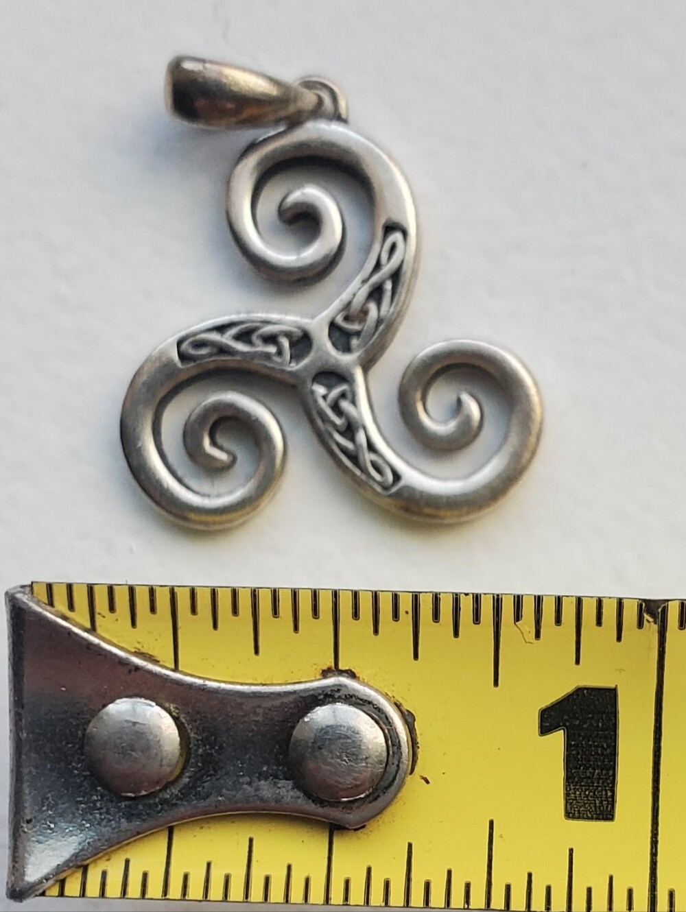 Celtic Triskele Pendant Sterling Silver 925 Triple Spiral Charm